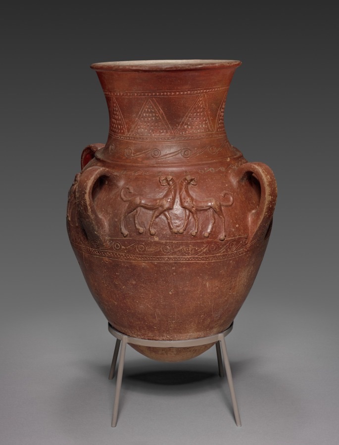 Hittite Vessel with Four Scenes Molded and Carved in Relief